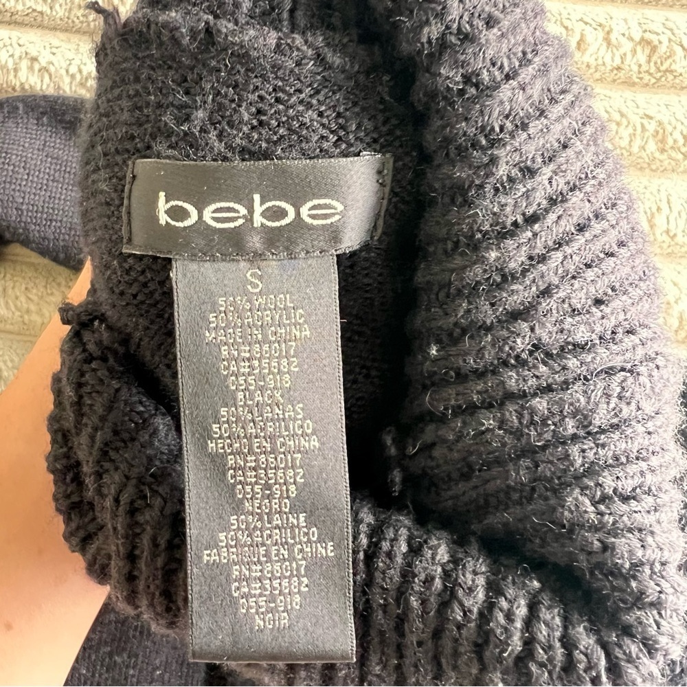SOLD Vintage Bebe Cable Knit Turtleneck Sweater Dress - Picture 7 of 7